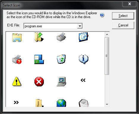 Select icon from exe file