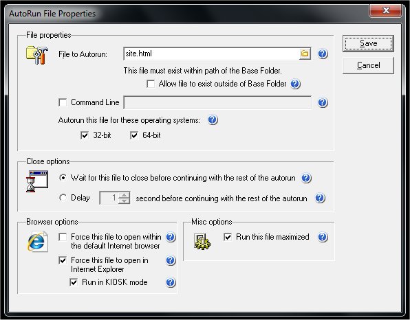 Auto Run File Properties